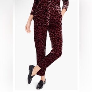 J.Crew Pink Leopard Velvet Pants size 4